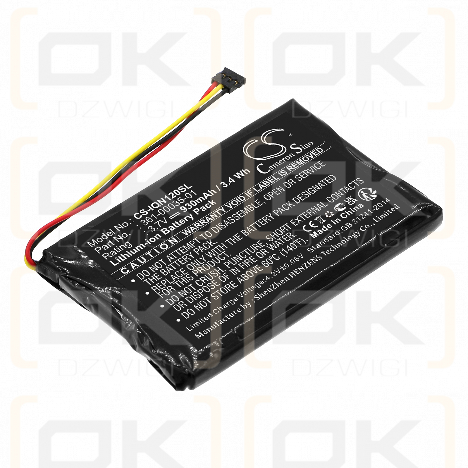 Garmin Drive Assist 51LMT / 361-00035-01 930mAh Li-ion 3.7V (Cameron Sino)