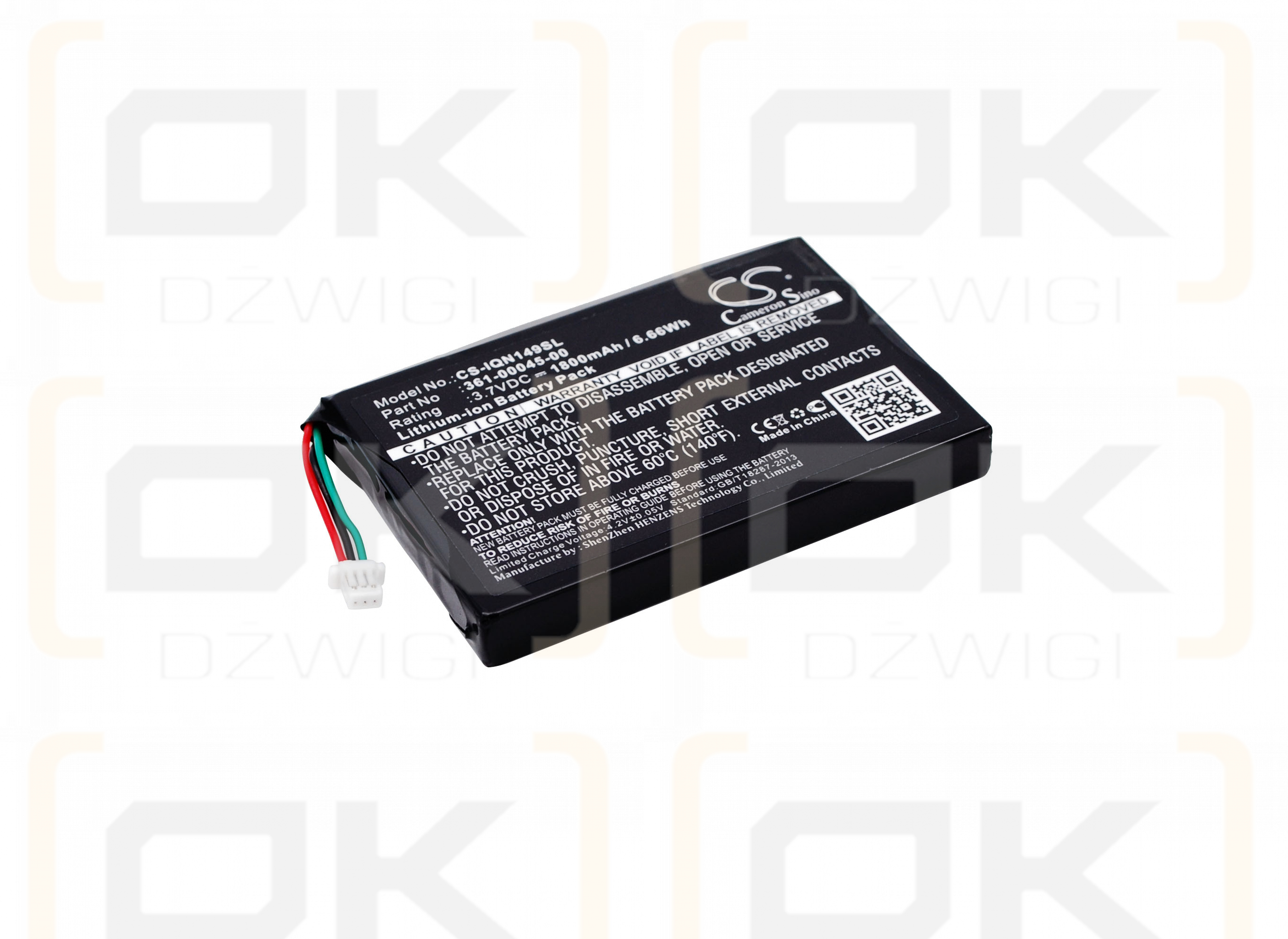 Garmin GDL-39D / 361-00045-00 1800mAh Li-ion 3.7V (Cameron Sino)