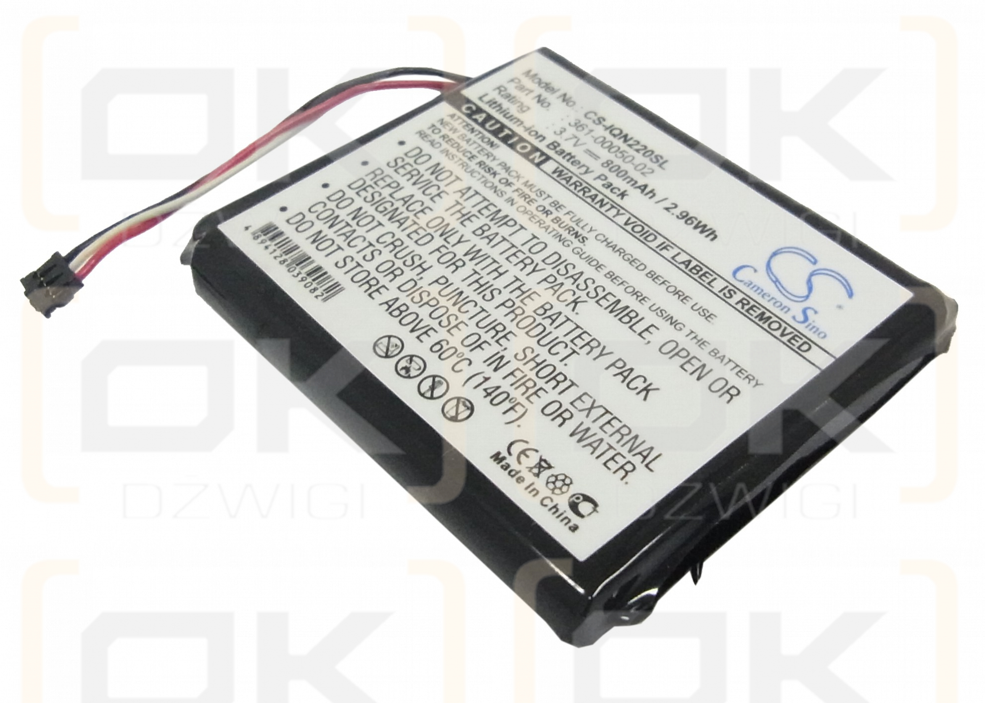 Garmin Nuvi 2250LT / 361-00050-02 800 mAh Li-Ion 3,7 V (Cameron Sino)