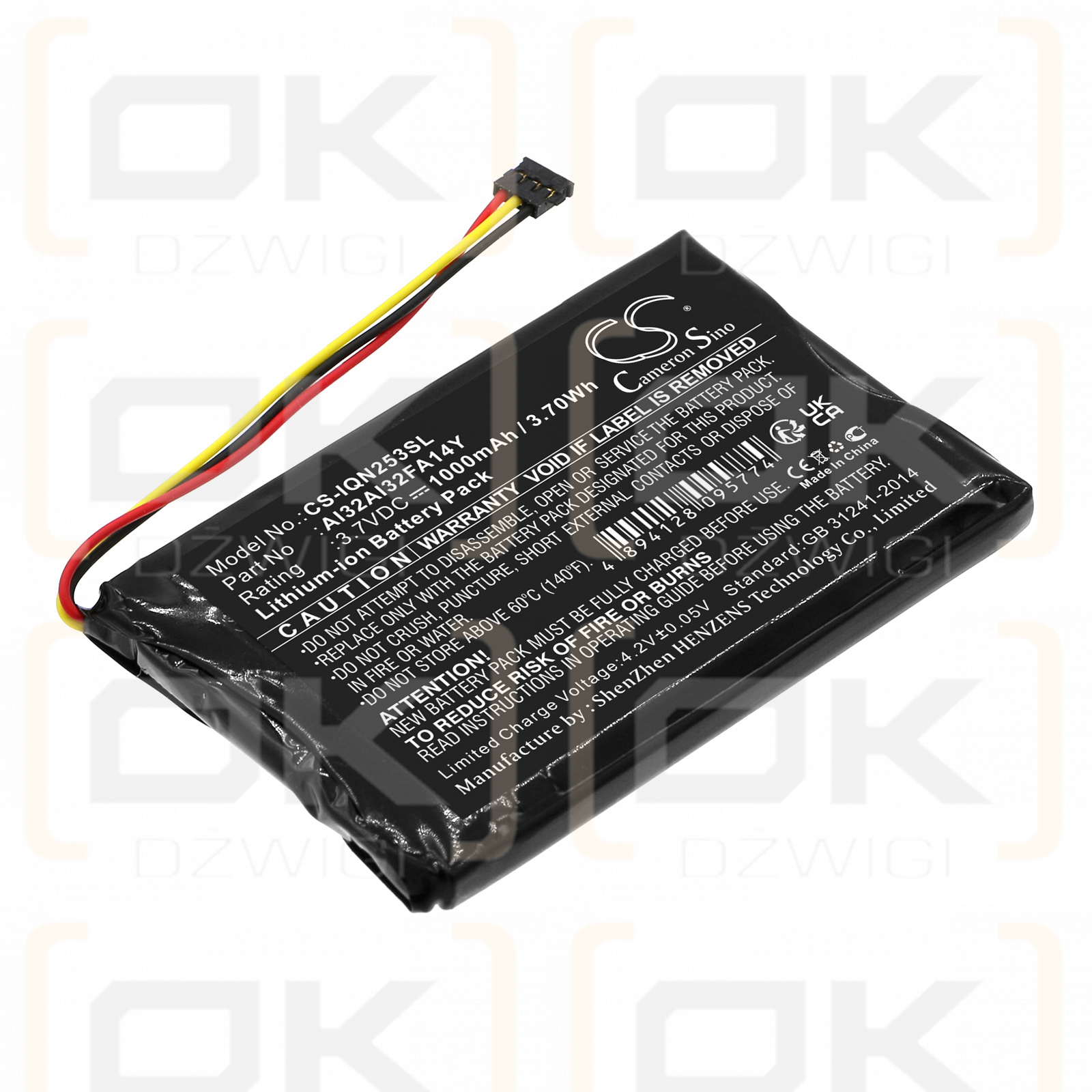 Garmin 010-01187-01 / AI32AI32FA14Y 1000 mAh Li-Ion 3,7 V (Cameron Sino)