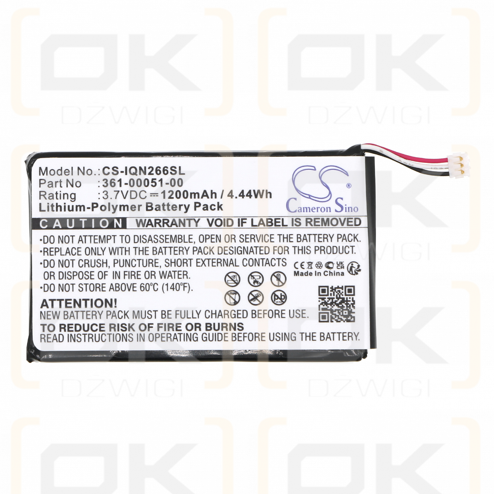 Garmin Nuvi 2595LMT / 361-00051-00 1200mAh Li-Polymer 3.7V (Cameron Sino)