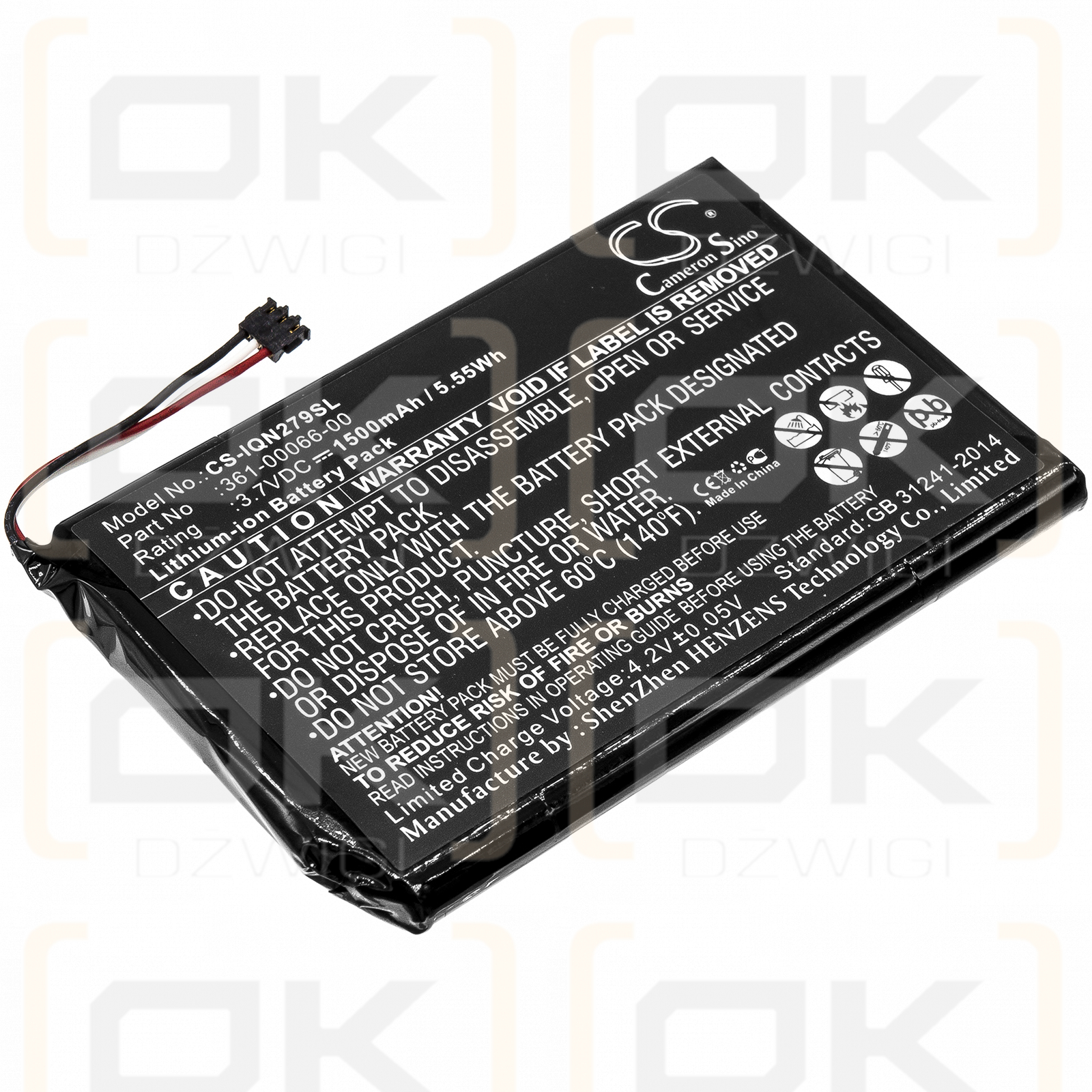 Garmin DEZL 770LM / 361-00066-00 1500mAh Li-ion 3.7V (Cameron Sino)