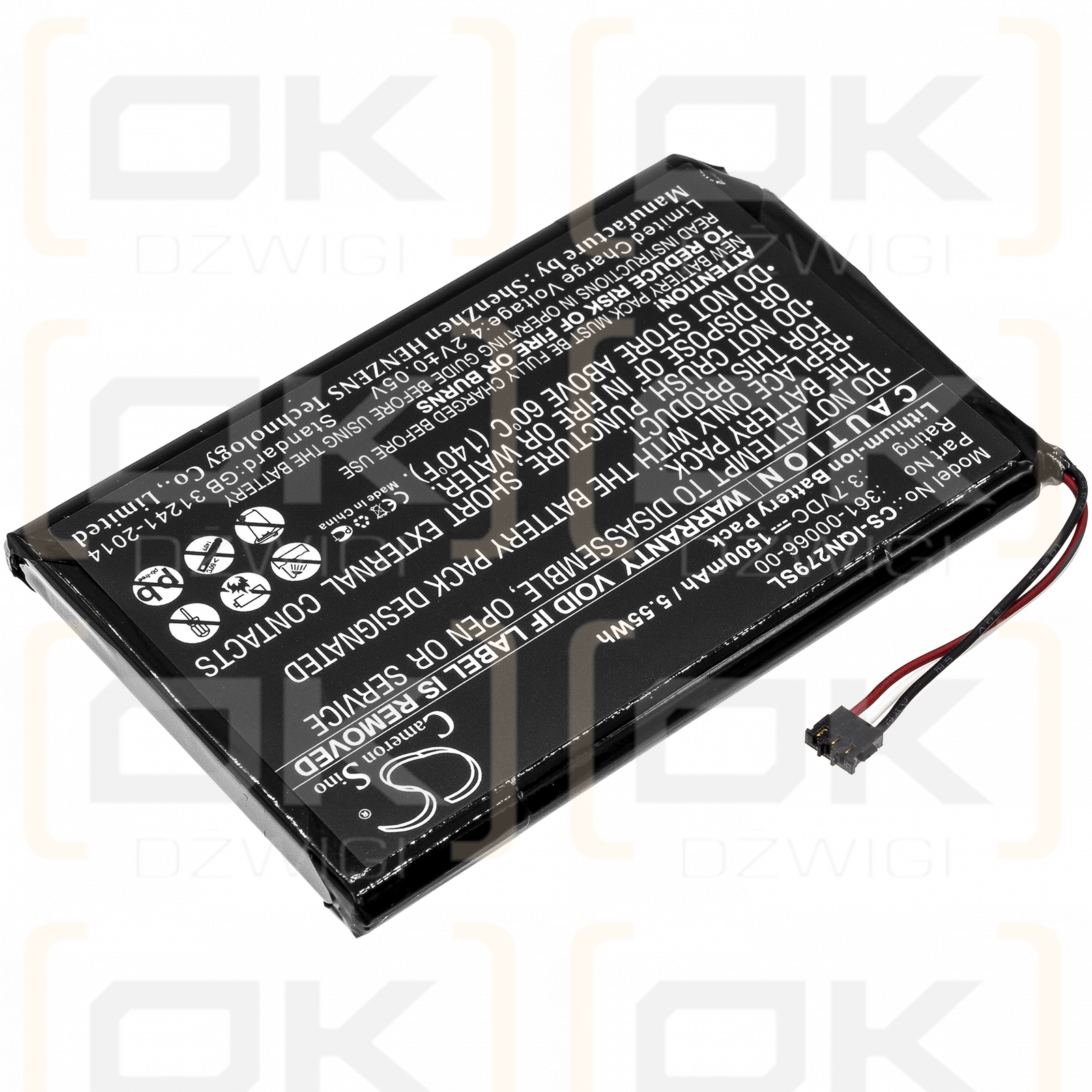 Garmin DEZL 770LM / 361-00066-00 1500mAh Li-ion 3.7V (Cameron Sino)