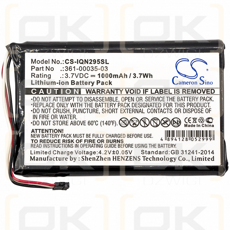 Garmin Nuvi 2597LMT / 361-00035-03 1000mAh Li-ion 3.7V (Cameron Sino)