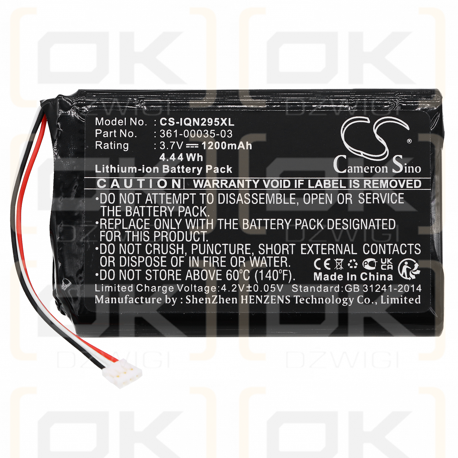 Garmin Nuvi 2557 LMT / 361-00035-03 1200 mAh Li-Ion 3,7 V (Cameron Sino)