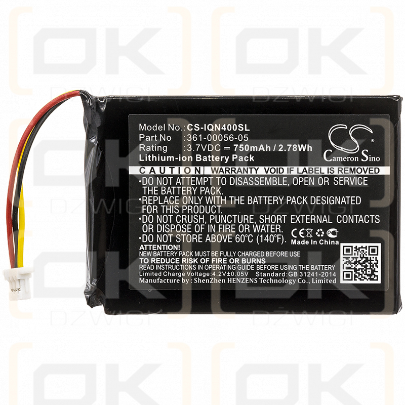 Garmin 2689LMT 6-inch / 361-00056-05 750mAh Li-ion 3.7V (Cameron Sino)