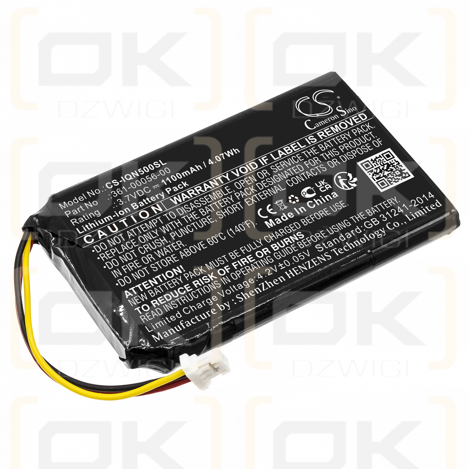 Garmin Nuvi 52LMT / 361-00056-00 1100mAh Li-ion 3.7V (Cameron Sino)