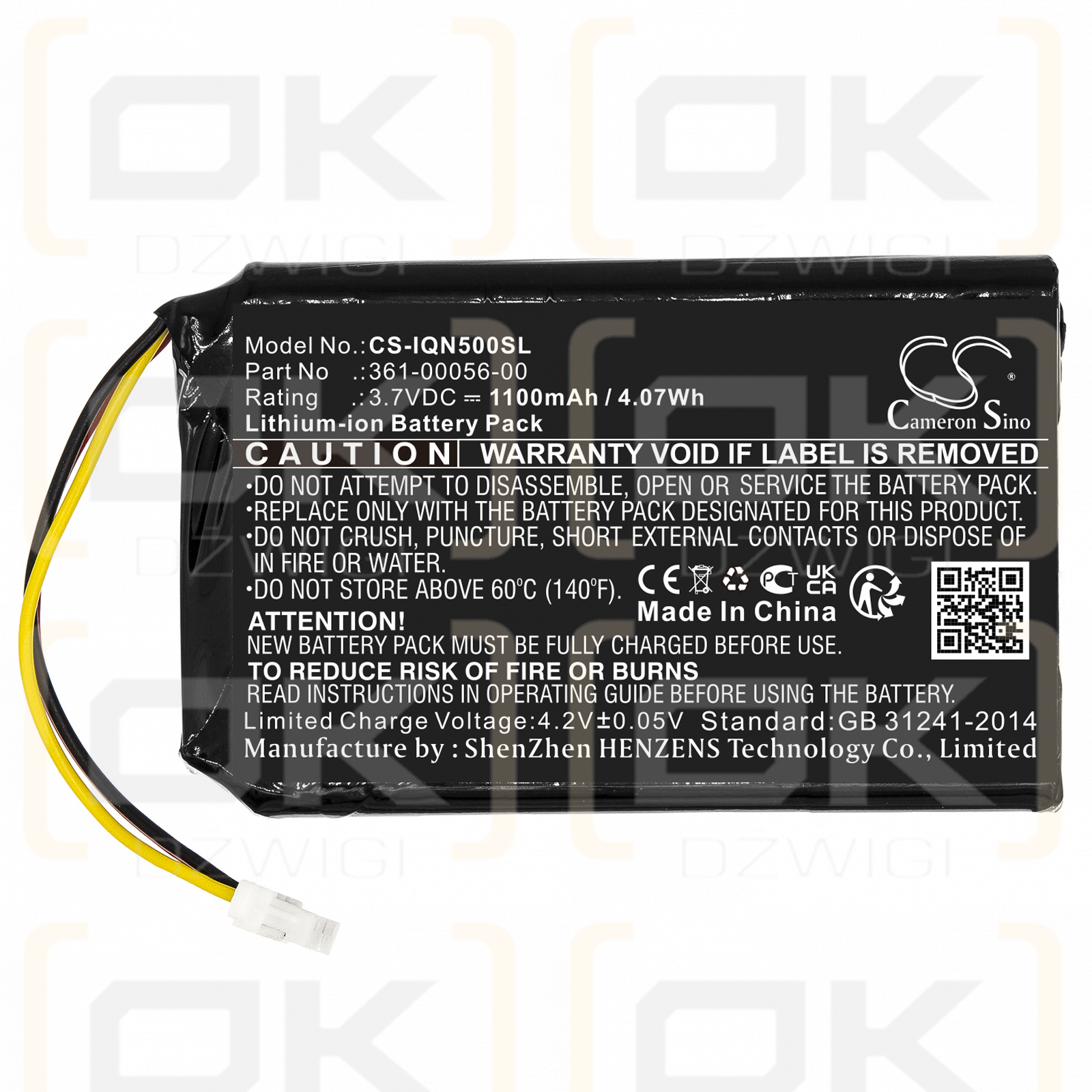 Garmin Nuvi 52LMT / 361-00056-00 1100mAh Li-ion 3.7V (Cameron Sino)