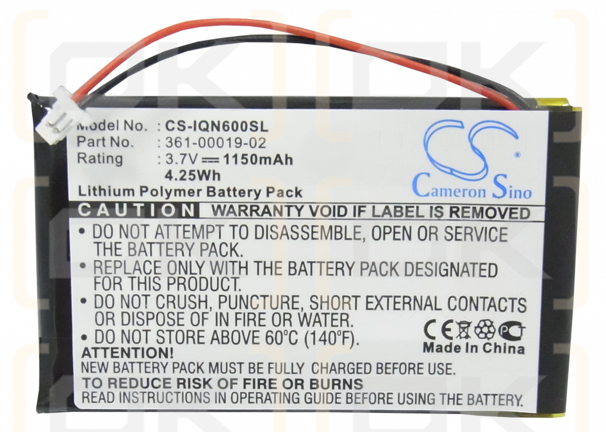 Garmin Nuvi 680 / 361-00019-02 1150 mAh Li-Polymer 3,7 V (Cameron Sino)