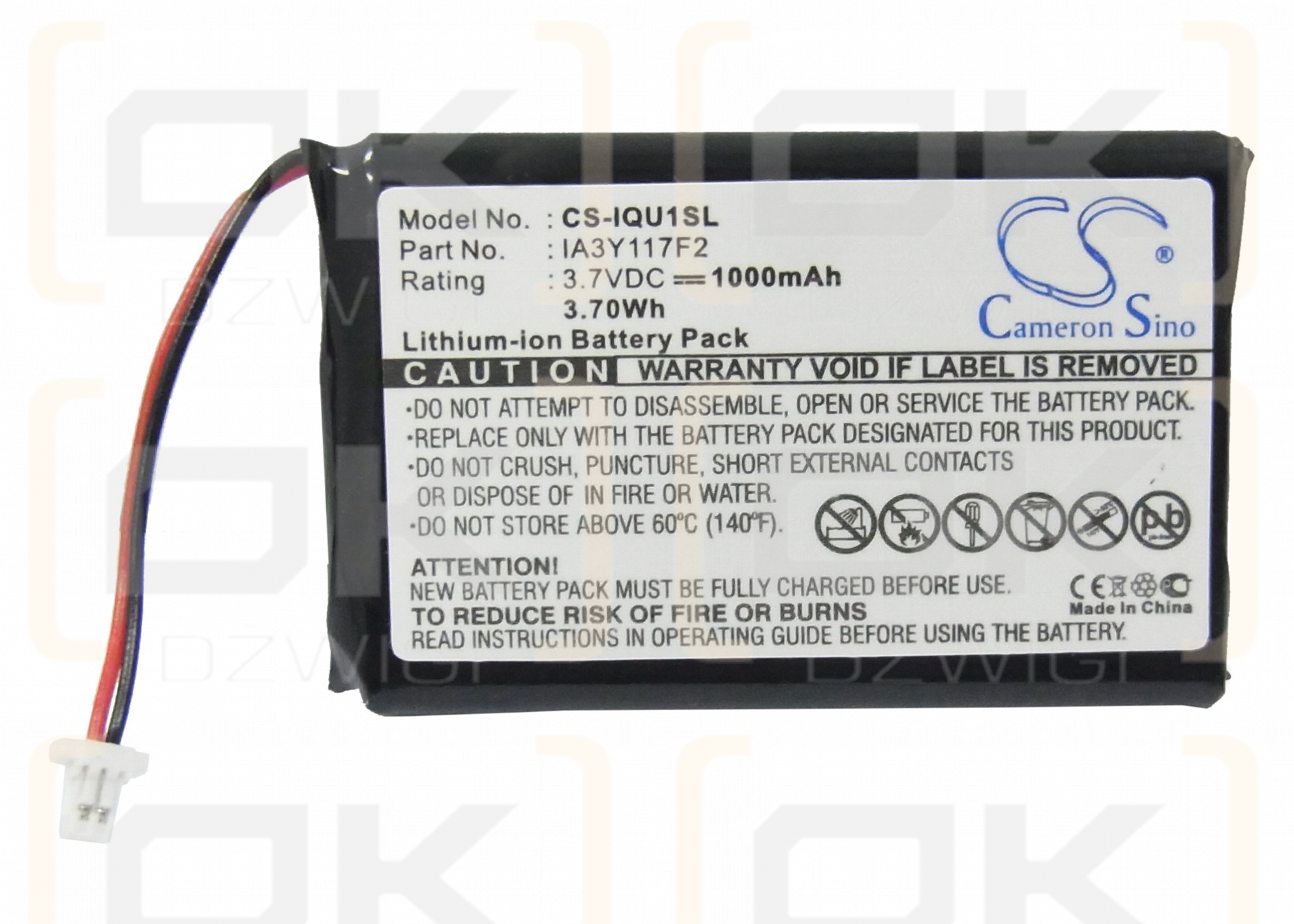 Garmin Quest / IA3Y117F2 1000mAh Li-ion 3.7V (Cameron Sino)