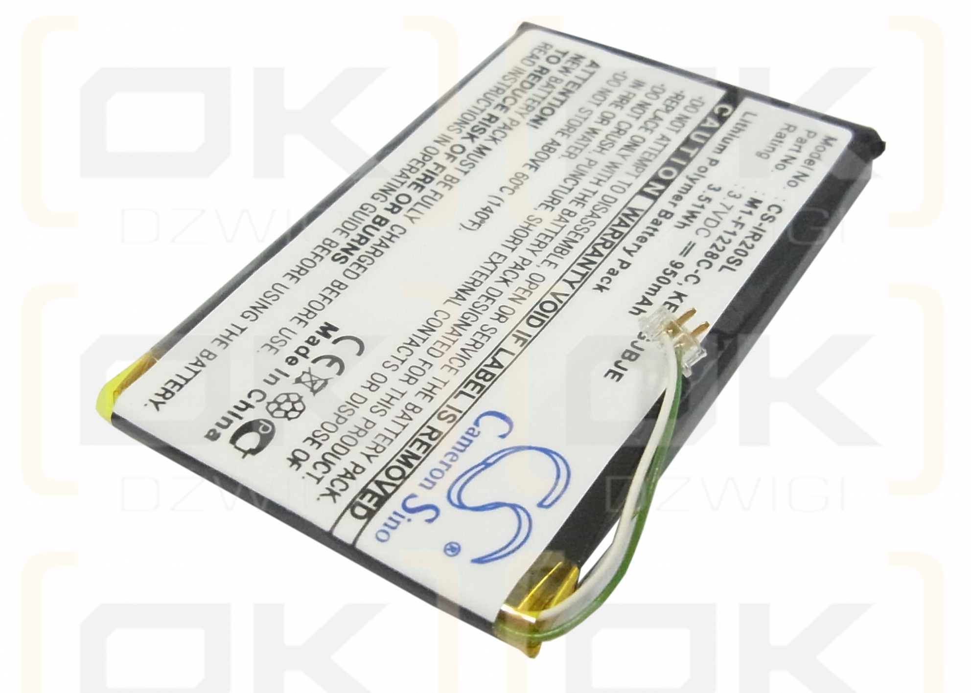 iRiver Clix 2 8GB / M1-F1228C-C 950mAh Li-Polímero 3.7V (Cameron Sino)