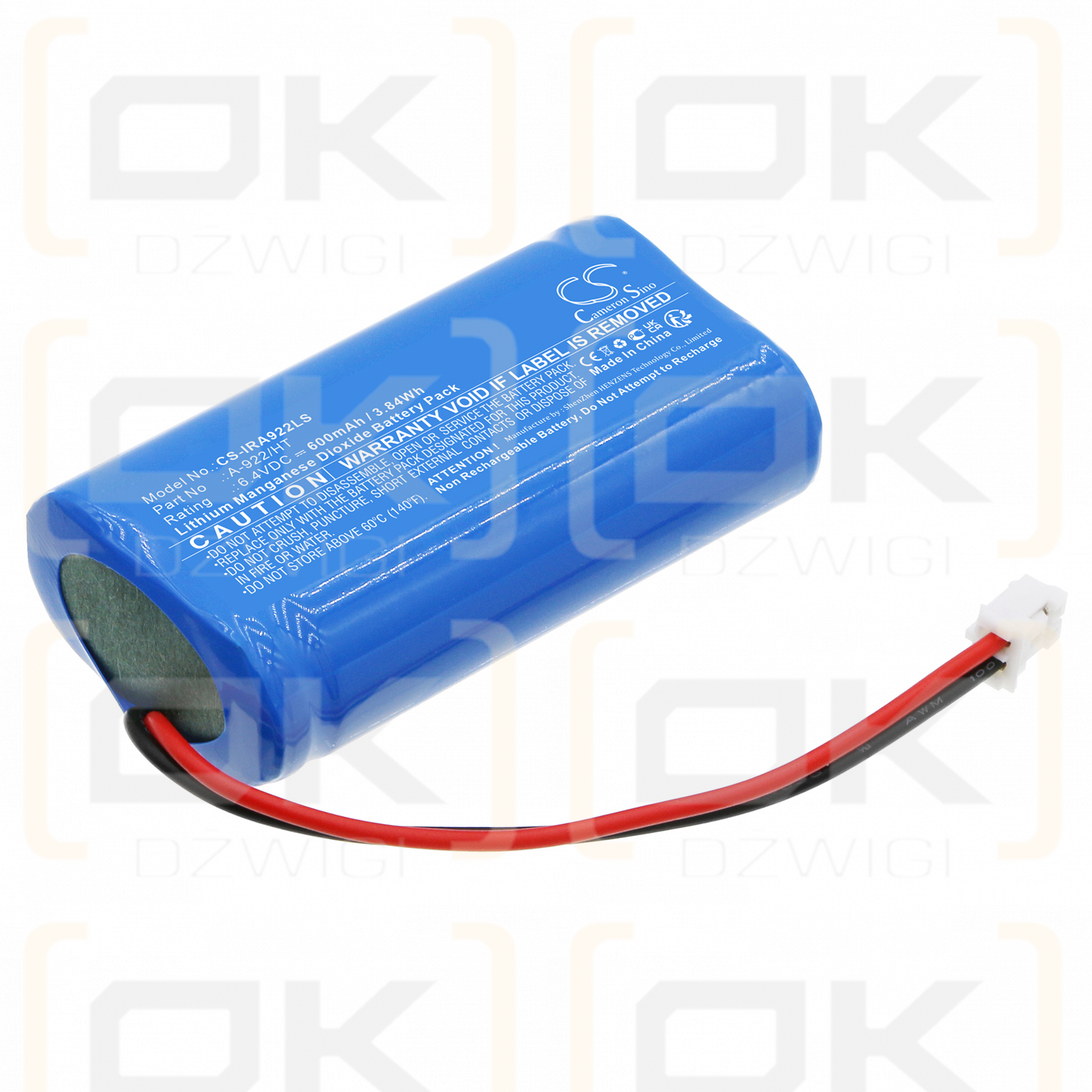 HIERRO LUX E73 417 12 / A-922/HT 600mAh LiFePO4 6.4V (Cameron Sino)