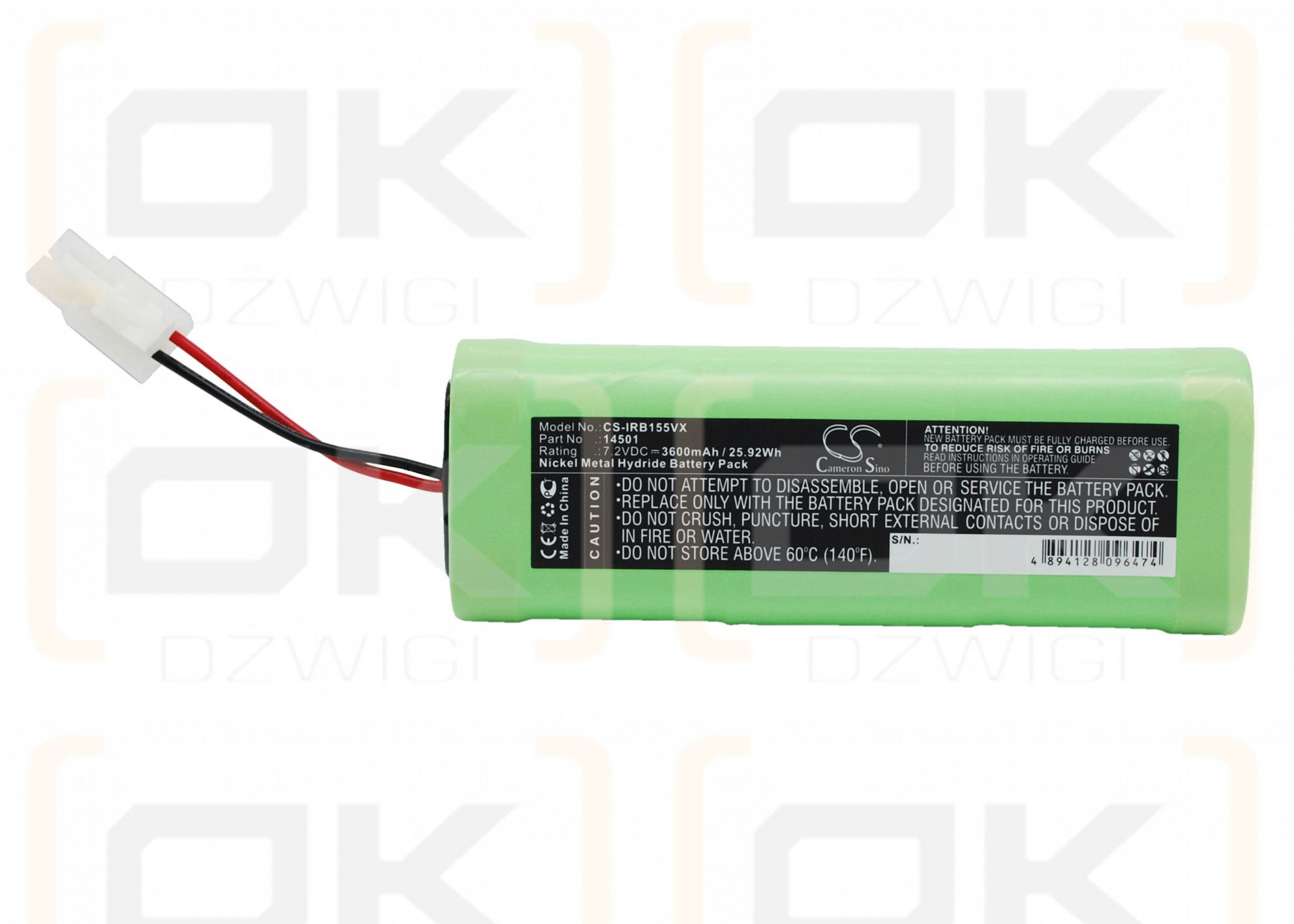 iRobot Looj 155 / 14501 3600 mAh Ni-MH 7,2 V (Cameron Sino)