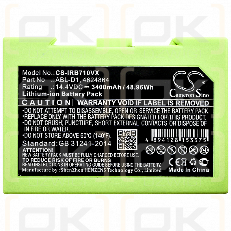 iRobot i7558 / ABL-D1 3400 mAh Li-Ion 14,4 V (Cameron Sino)