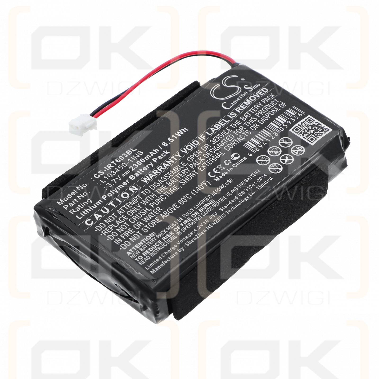 Intermec 603 Pen / L103450-1INS 2300 mAh Li-Polymer 3.7 V (Cameron Sino)