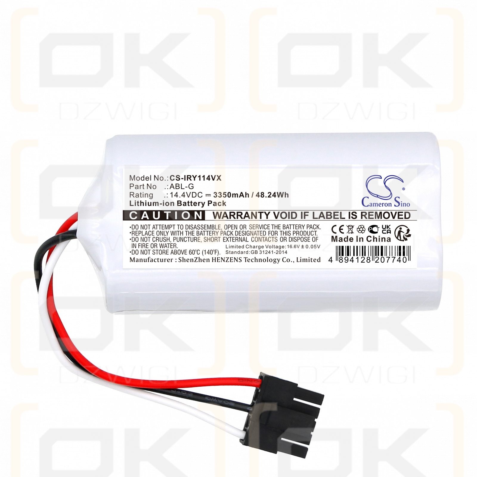 iRobot Y011040 / ABL-G 3350mAh Li-ion 14.4V (Cameron Sino)