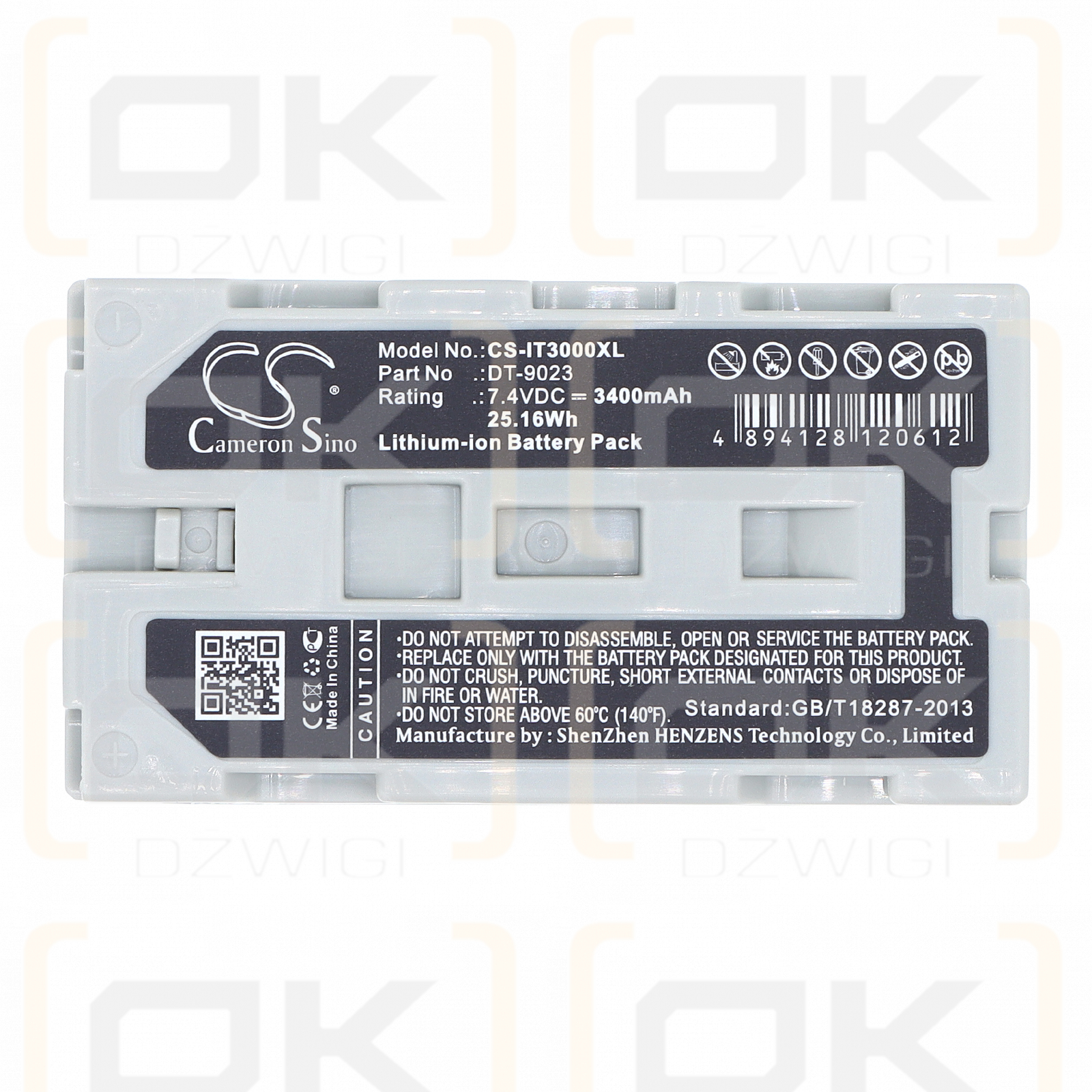 Casio IT-3100 M-53E / DT-9023 3400 mAh Li-Ion 7,4 V (Cameron Sino)