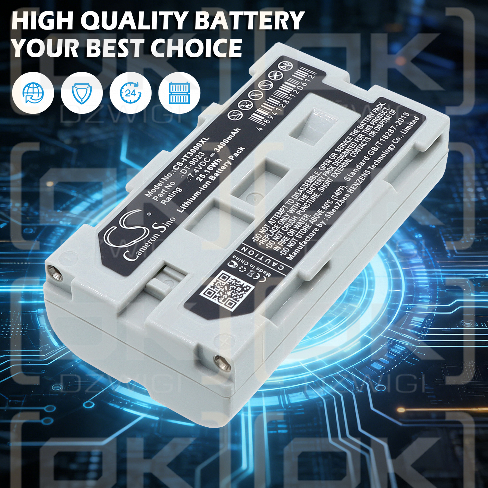 Casio IT-3100 M-53E / DT-9023 3400 mAh Li-Ion 7,4 V (Cameron Sino)