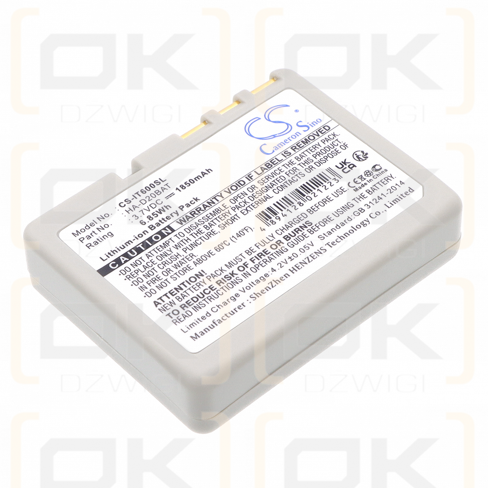 Casio IT-G500 / CA60L1-G 1850 mAh Li-Ion 3,7 V (Cameron Sino)