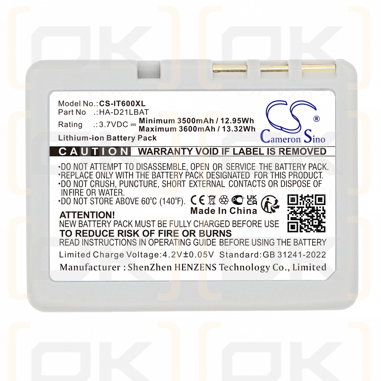 Casio IT-G500 / CA60L1-G 3600 mAh Li-Ion 3,7 V (Cameron Sino)