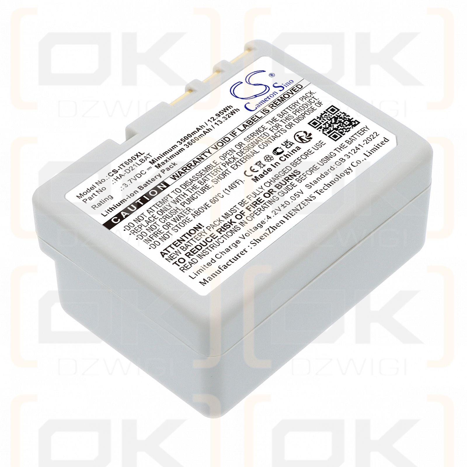 Casio IT-G500 / CA60L1-G 3600 mAh Li-Ion 3,7 V (Cameron Sino)
