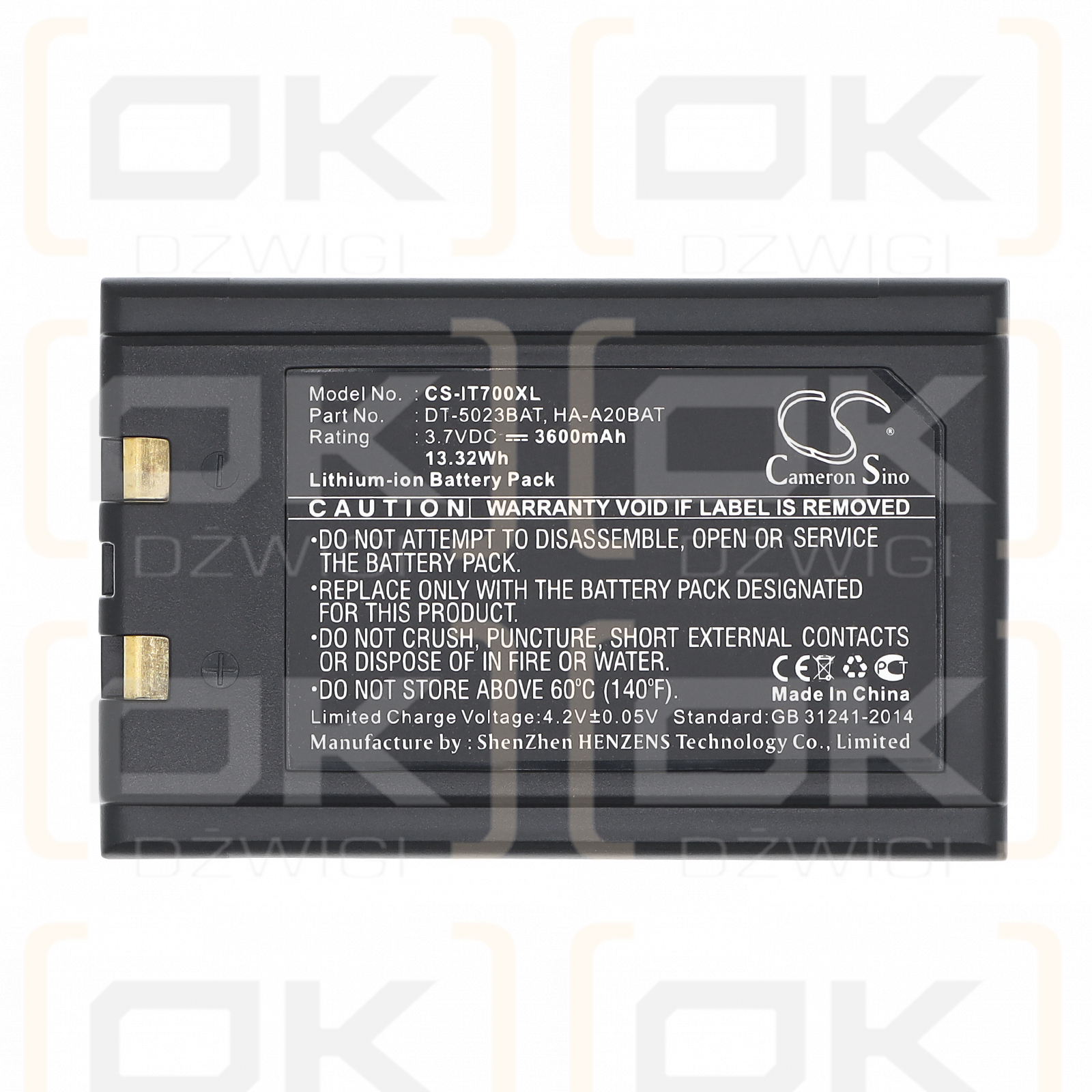 Casio DT-5025LAT / DT-5023BAT 3600 mAh Li-Ion 3,7 V (Cameron Sino)