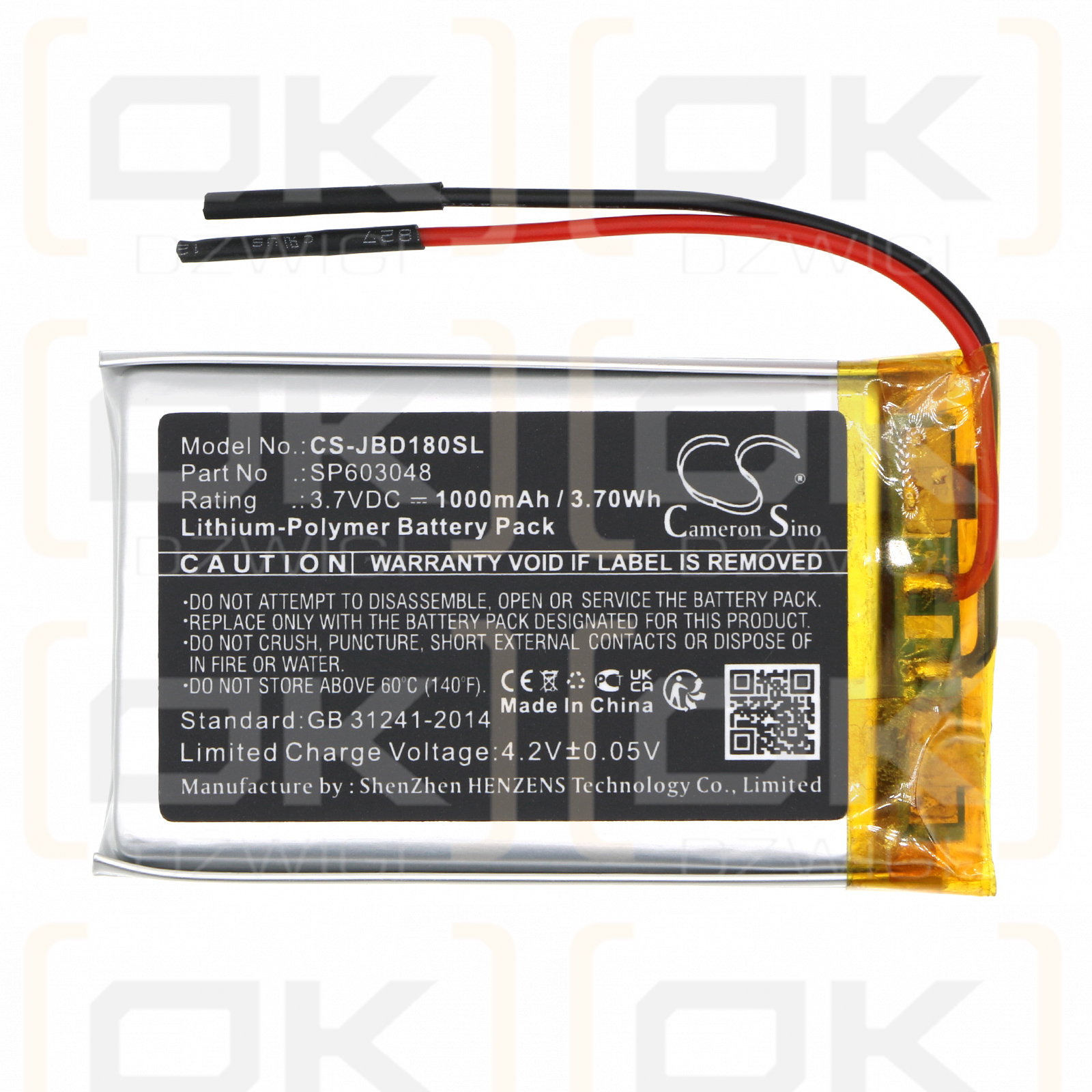 JBL SD-21 / SP603048 1000mAh Li-Polímero 3.7V (Cameron Sino)