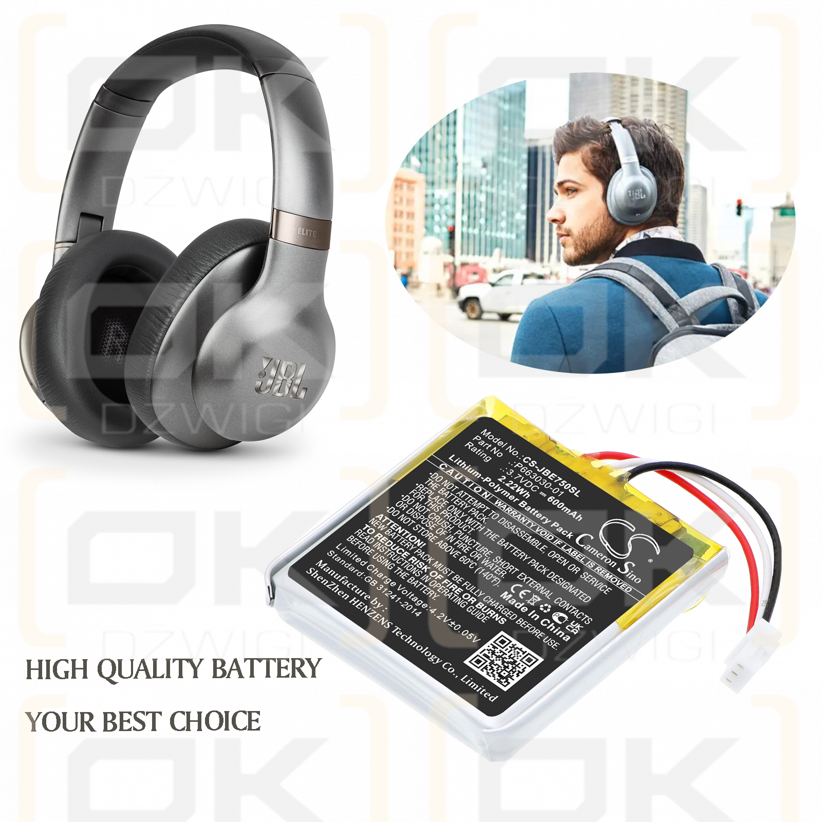 JBL Everest 750 / P663030-01 600 мАч литий-полимерный 3,7 В (Cameron Sino)