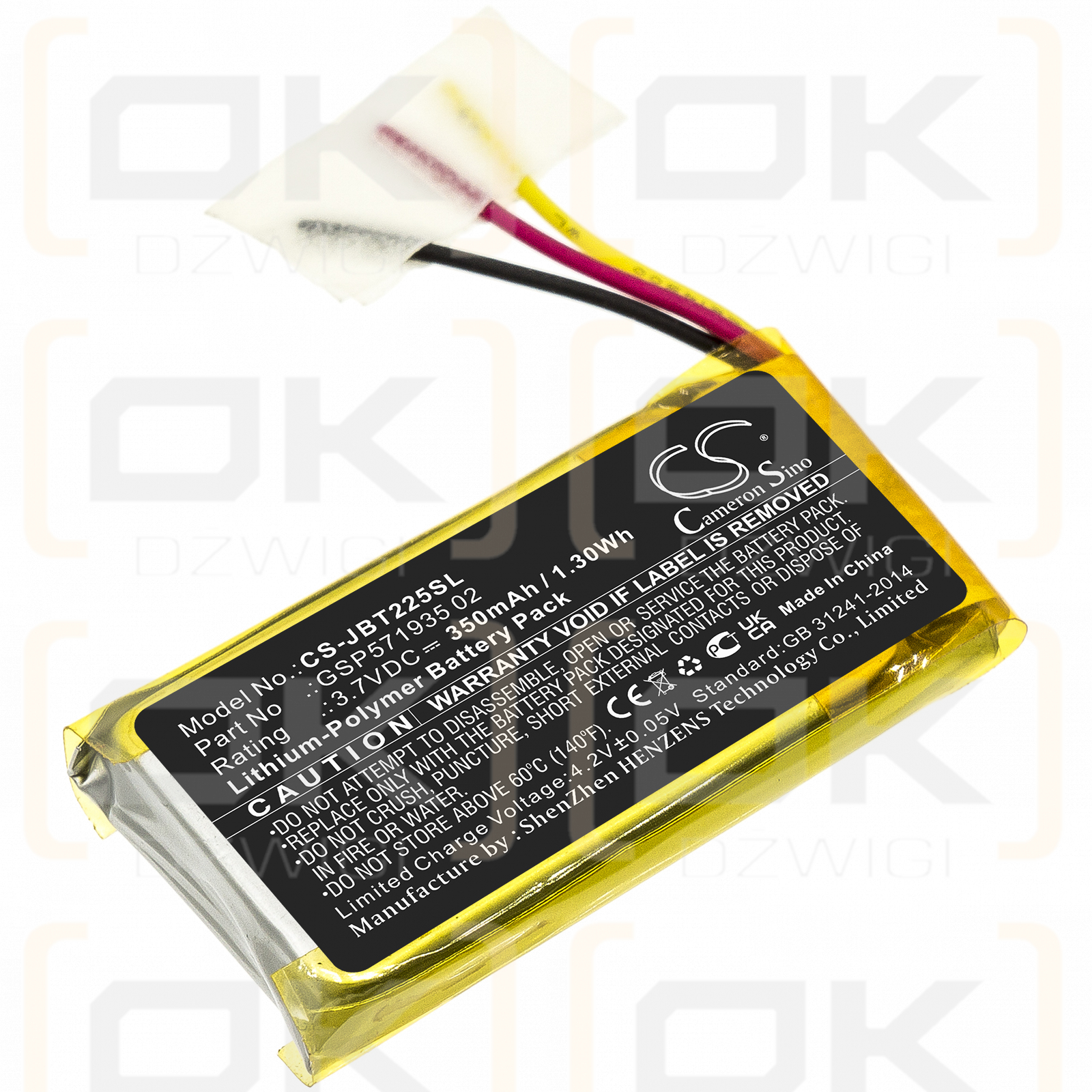 Estuche de carga JBL Tune 225 TWS / GSP571935 02 350mAh Li-Polymer 3.7V (Cameron Sino)