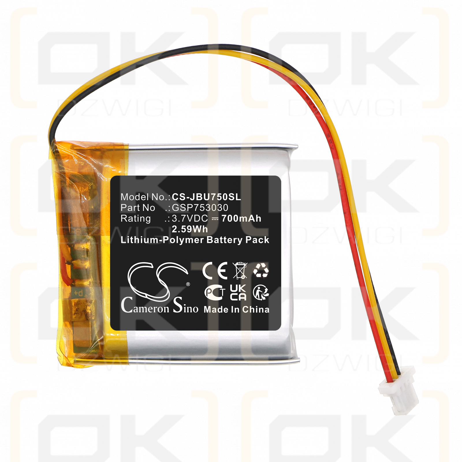 JBL Tune 700BT / GSP753030 700mAh Li-Polímero 3.7V (Cameron Sino)