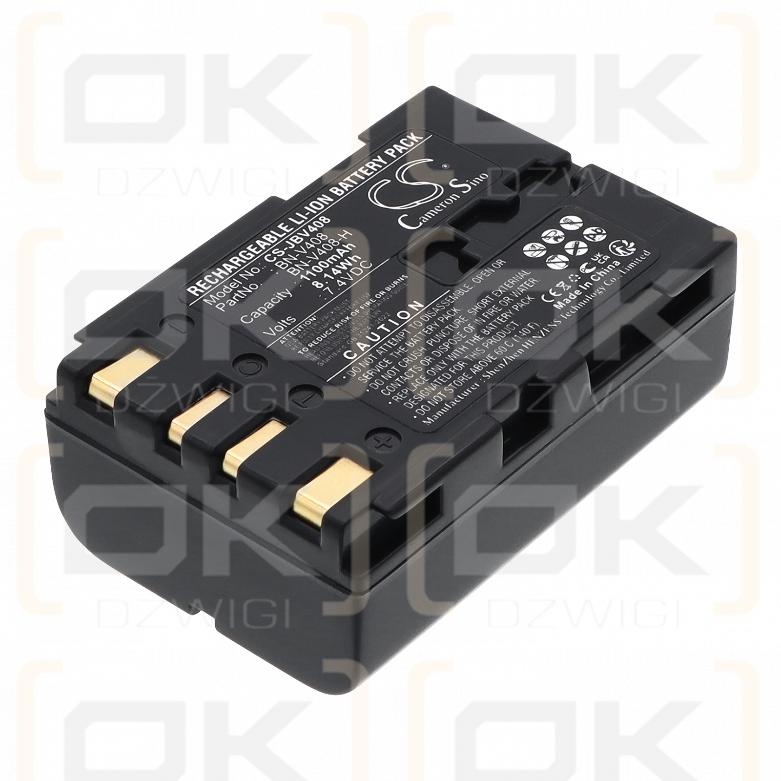 JVC GR-DVL100EK / BN-V408 1100 мАч Li-ion 7,4 В (Cameron Sino)