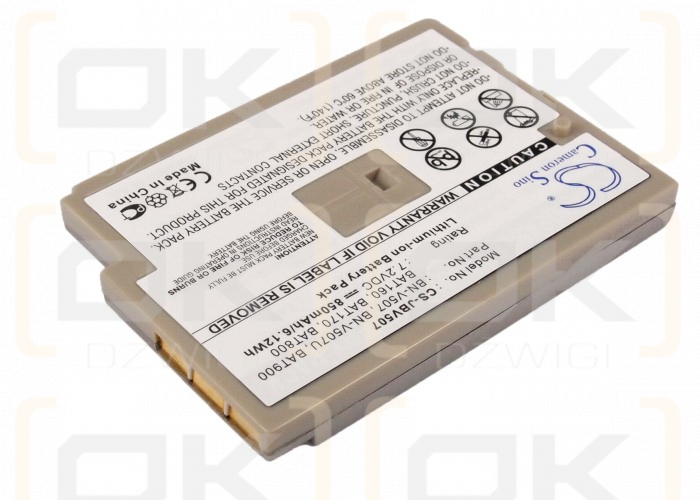 JVC GR-DVX90 / BN-V507 Batería de iones de litio de 850 mAh y 7,4 V (Cameron Sino)