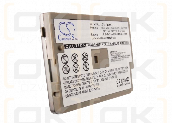 JVC GR-DVX90 / BN-V507 Batería de iones de litio de 850 mAh y 7,4 V (Cameron Sino)