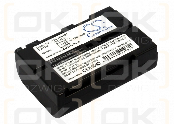 JVC GV-HT1U / BN-V607 Batería de iones de litio de 1300 mAh y 7,4 V (Cameron Sino)
