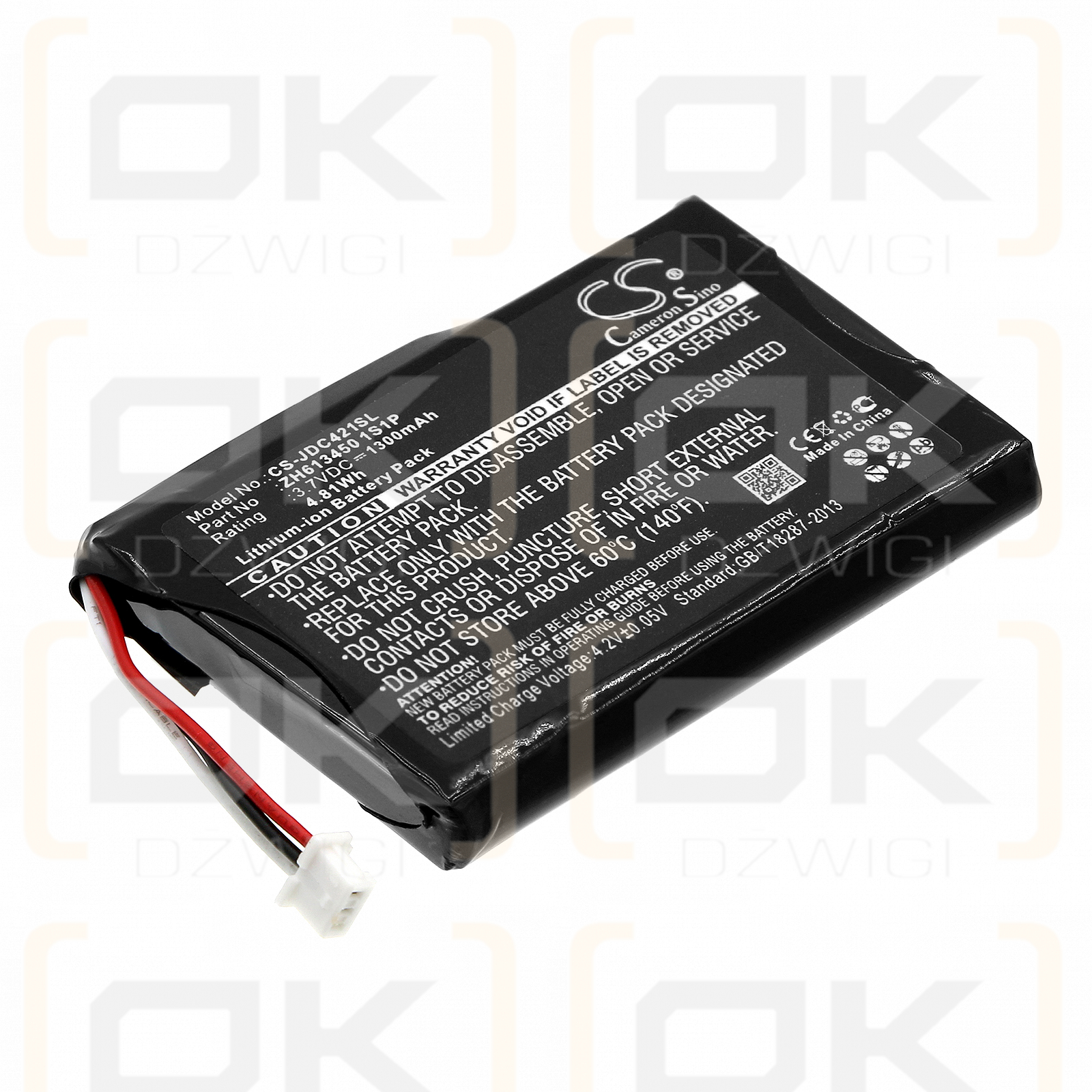 JDS Labs C421 / ZH613450 1S1P 1300 mAh Li-Ion 3,7 V (Cameron Sino)