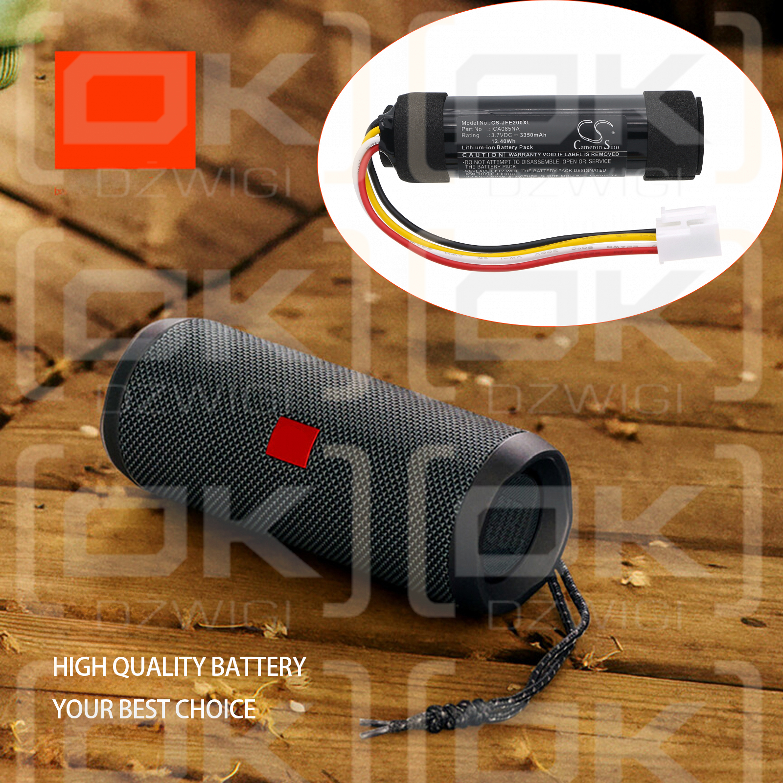 JBL JBLFLIPES2 / ICA085NA 3350 mAh Li-ion 3.7 V (Cameron Sino)