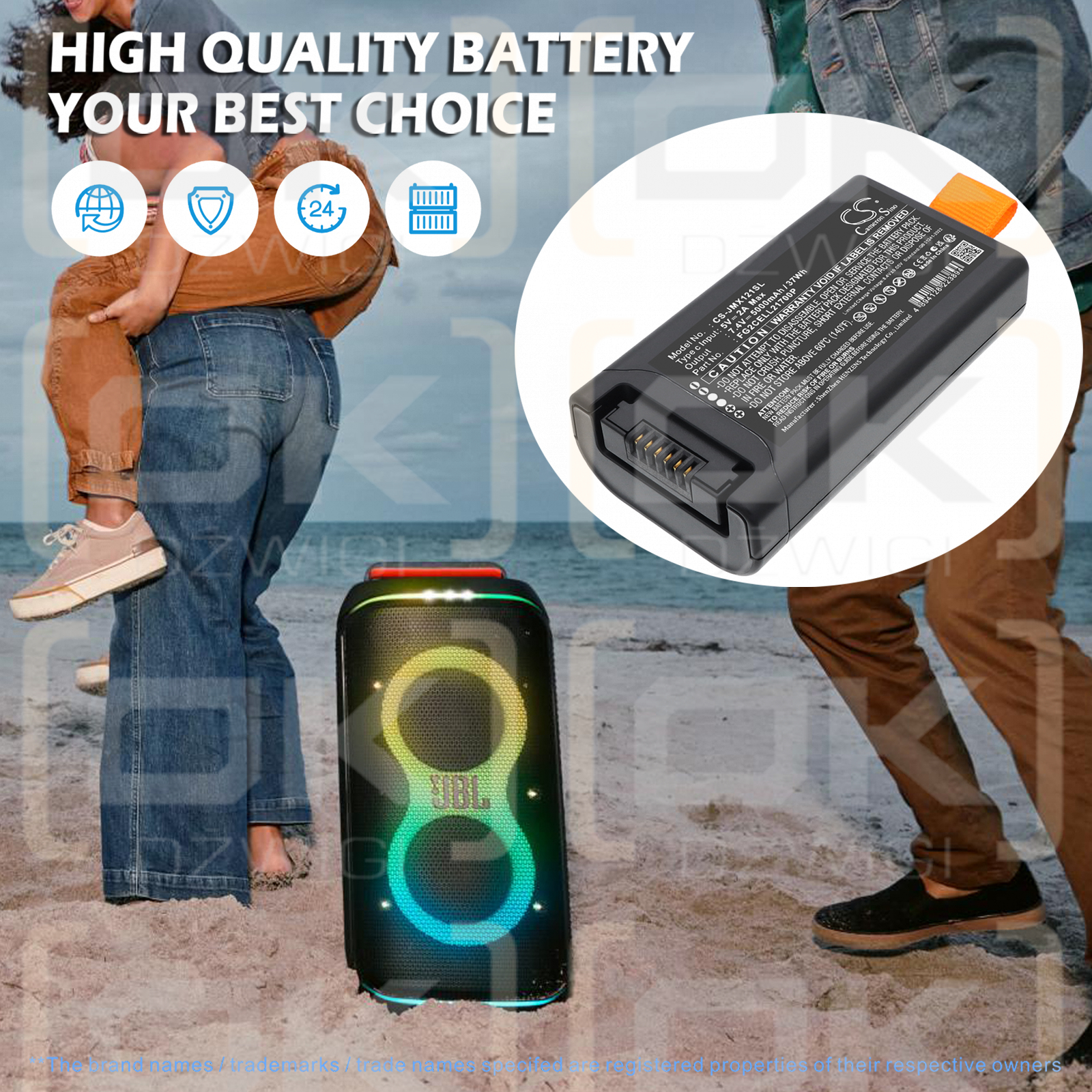 JBL PartyBox Club 120 / FG2CELL21700P 5000 мАч Li-ion 7,4 В (Cameron Sino)