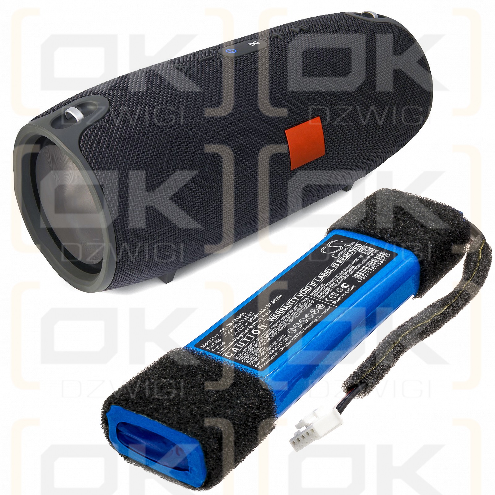 JBL Xtreme Spritzwassergeschützt / GSP0931134 02 5000 mAh Li-Polymer 7,4 V (Cameron Sino)