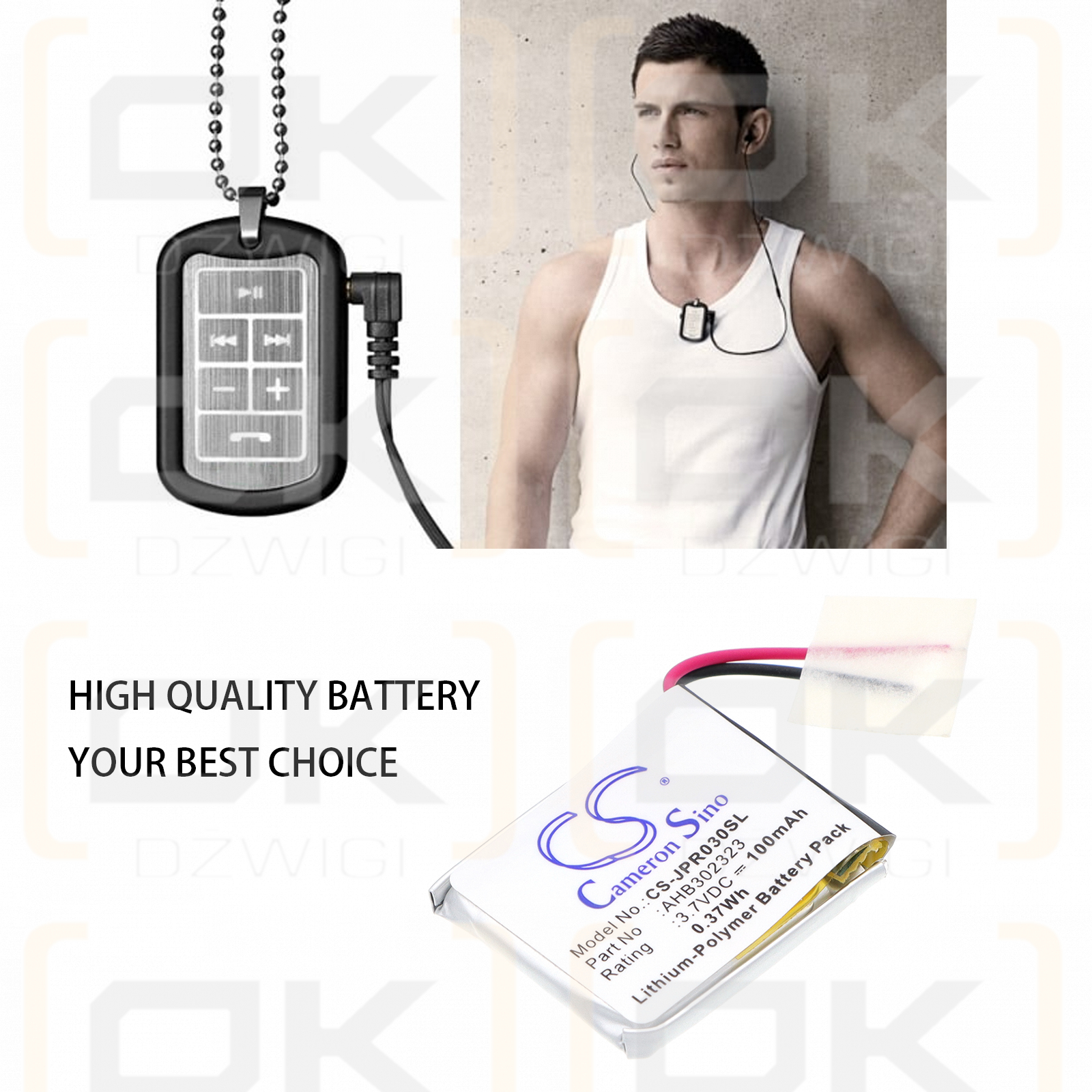 Jabra Street2 / AHB302323 100 mAh Li-Polímero 3,7 V (Cameron Sino)