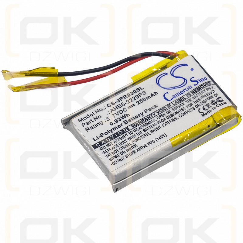 Jabra Pro 935 / AHB5-2229PS 250 mAh Li-Polymer 3,7 V (Cameron Sino)