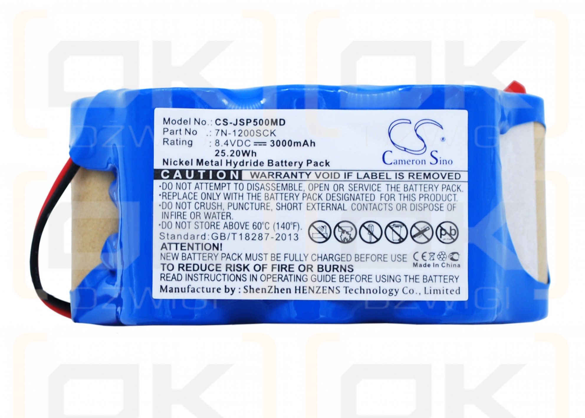 JMS SP-500 Spritzenpumpe / 7N-1200SCK 3000 mAh Ni-MH 8,4 V (Cameron Sino)