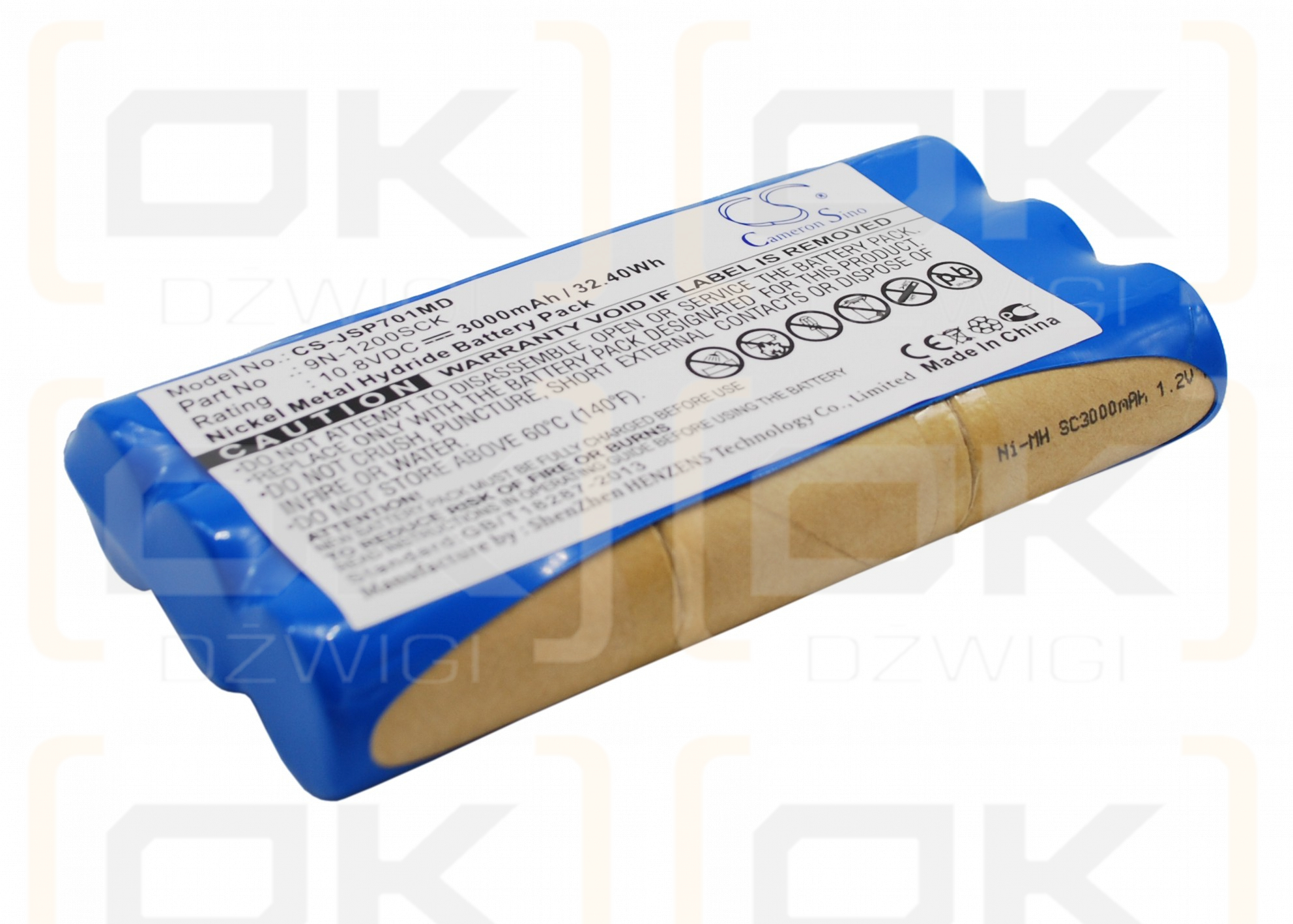 JMS OT-601 / 9N-1200SCK 3000 mAh Ni-MH 10,8 V (Cameron Sino)