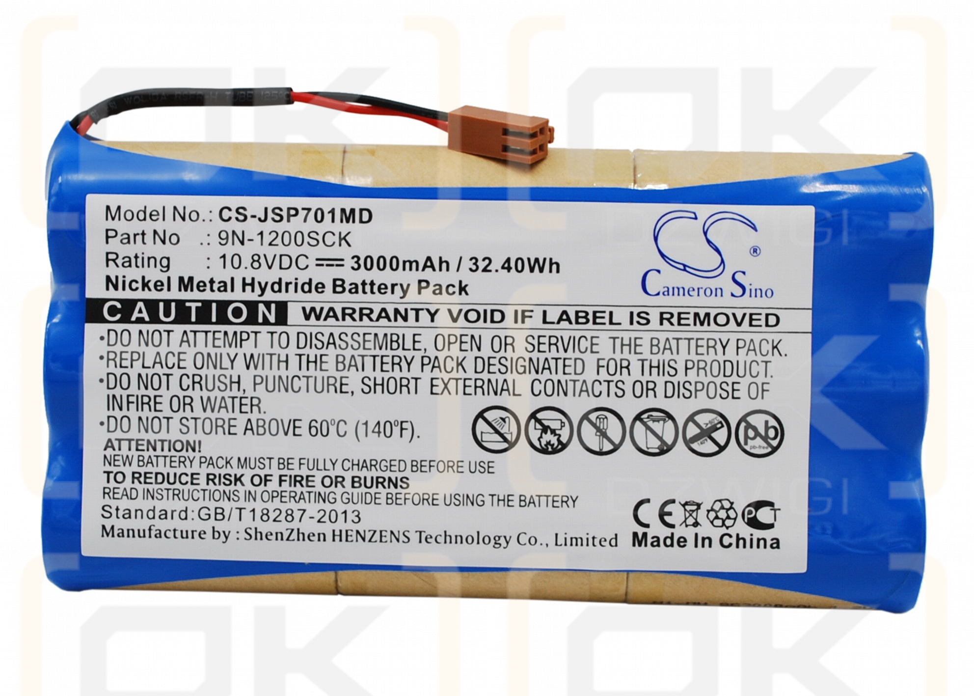 JMS OT-601 / 9N-1200SCK 3000 mAh Ni-MH 10,8 V (Cameron Sino)