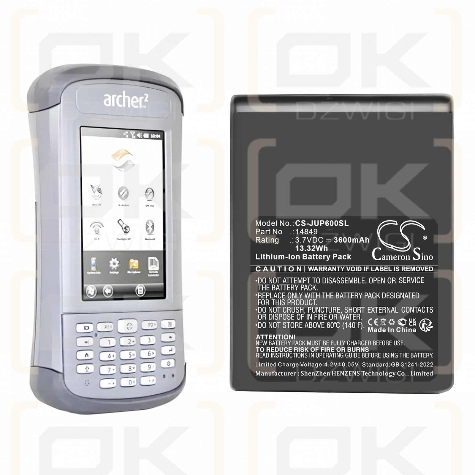 Juniper TK6000 Field PC / 14849 3600mAh Li-ion 3.7V (Cameron Sino)