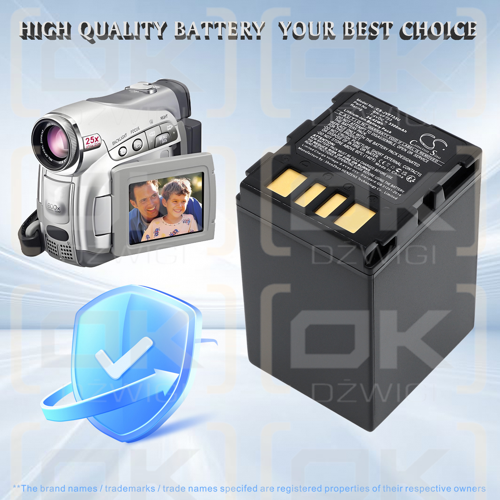 JVC GZ-MG36 / BN-VF733 3300 mAh Li-ion 7.4 V (Cameron Sino)