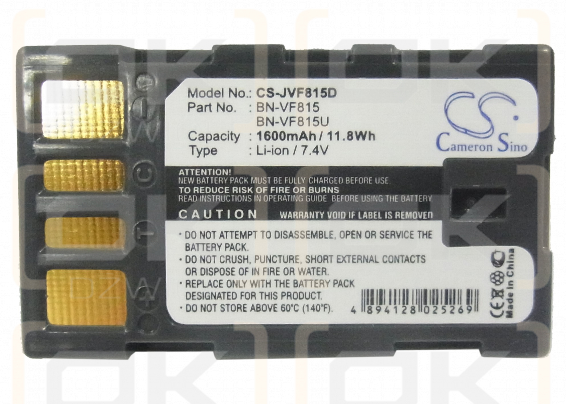 JVC GZ-MS95SEU / BN-VF815 1600mAh Li-ion 7.4V (Cameron Sino)