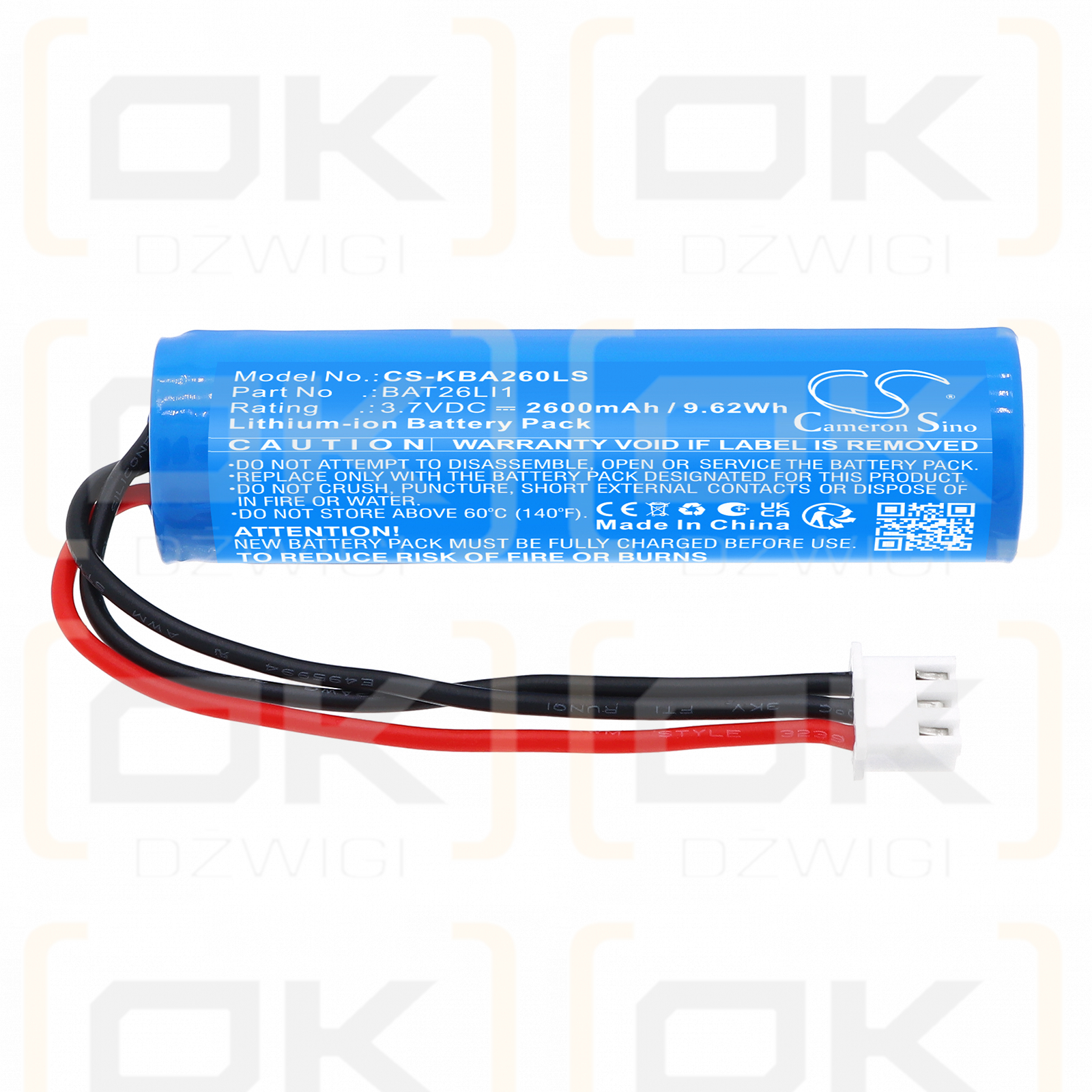 Módulos de emergencia y módulos de autoprueba Kosnic Niah/BAT26LI1 2600 mAh Li-ion 3,7 V (Cameron Sino)