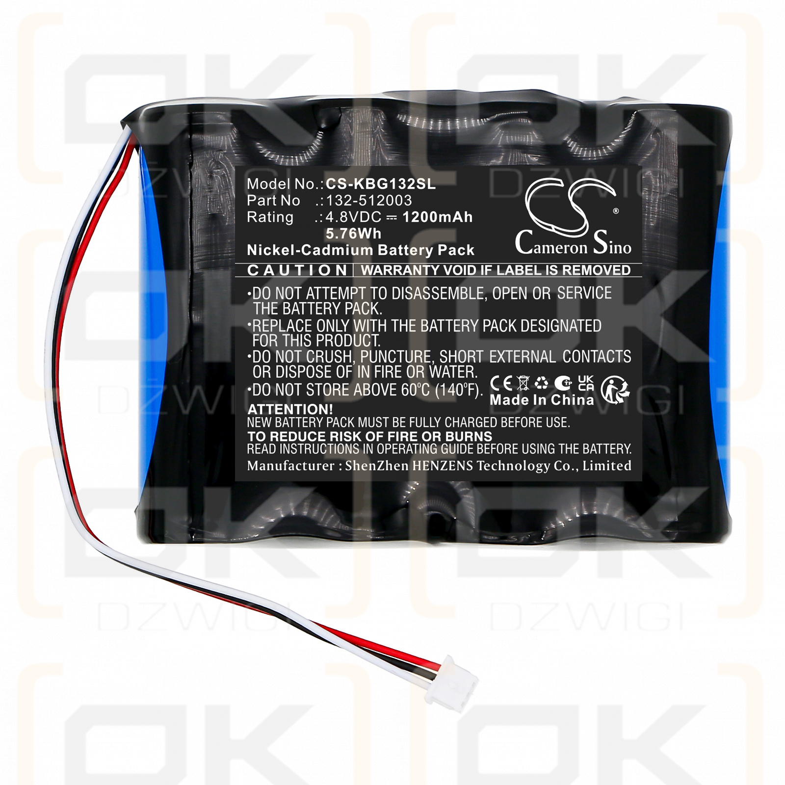 Kaba FDU G4 / 132-512003 1200 mAh Ni-CD 4,8 V (Cameron Sino)