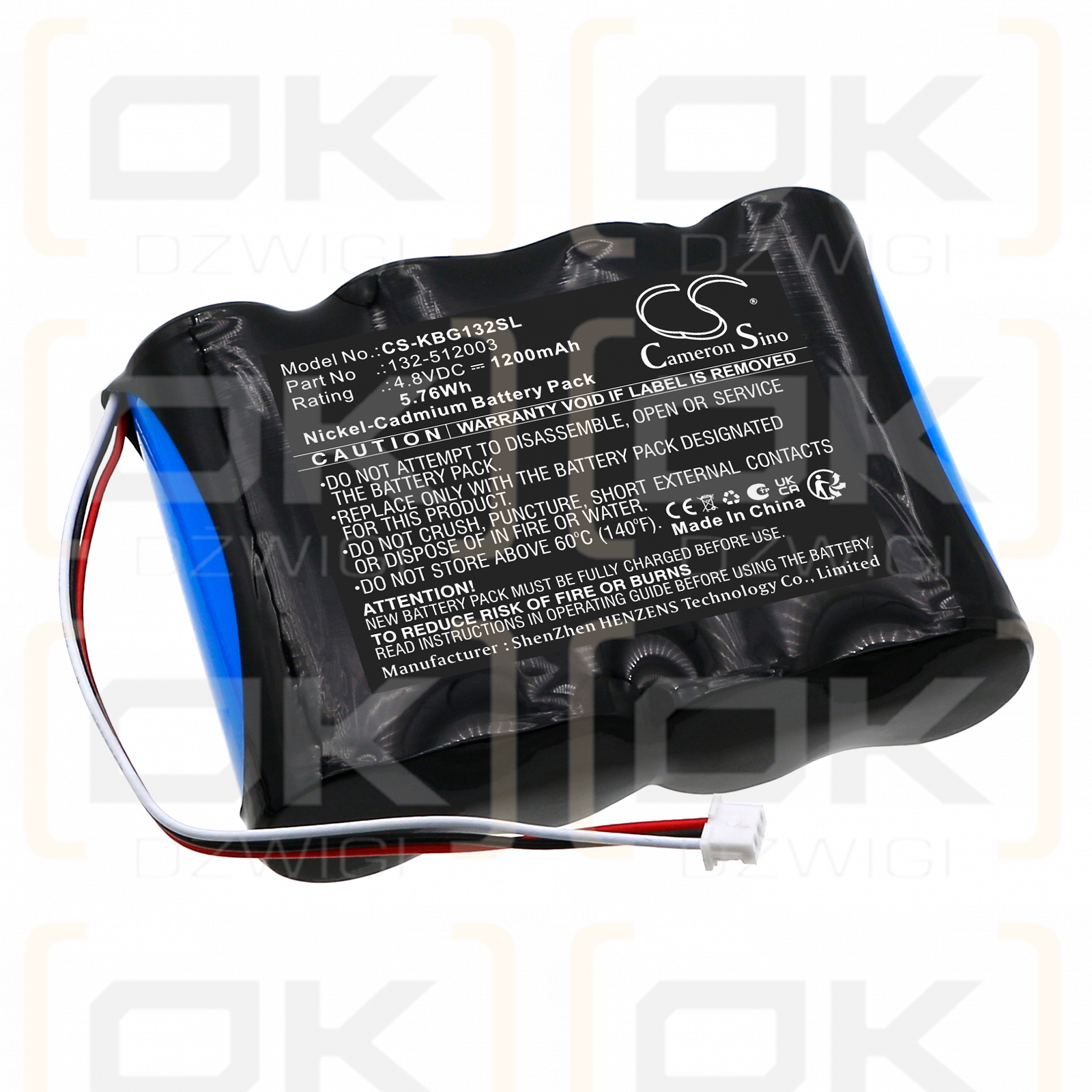 Kaba FDU G4 / 132-512003 1200 mAh Ni-CD 4,8 V (Cameron Sino)