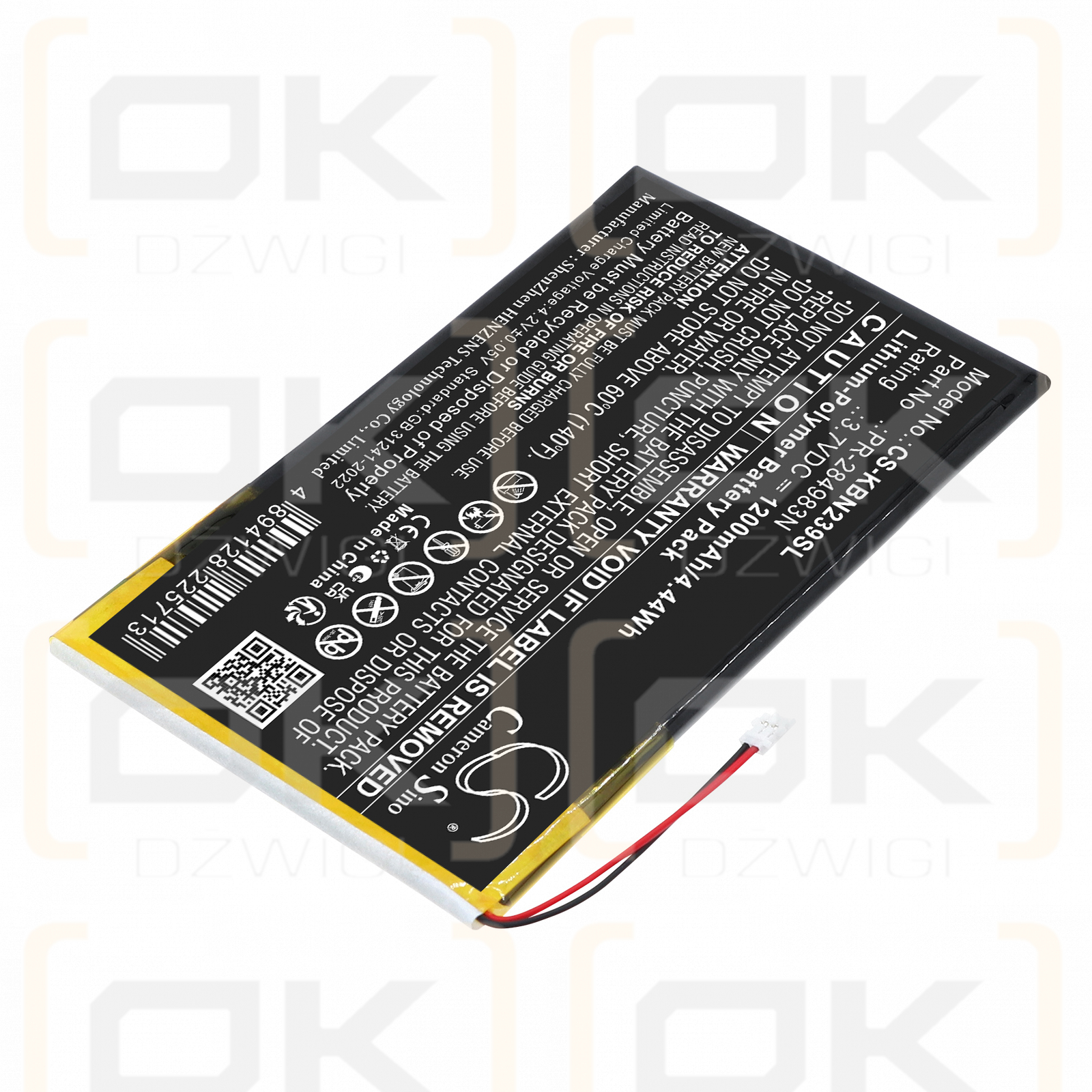 Replacement Battery for Kobo Clara HD N239 / PR-284983N 1200 mAh Li-Polymer 3.7 V (Cameron Sino)